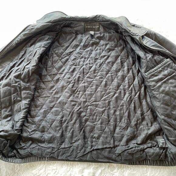 🔥Vintage Croft & Barrow Soft Leather Bomber Jacket Classic Biker Mens Size XXL - Picture 5 of 16